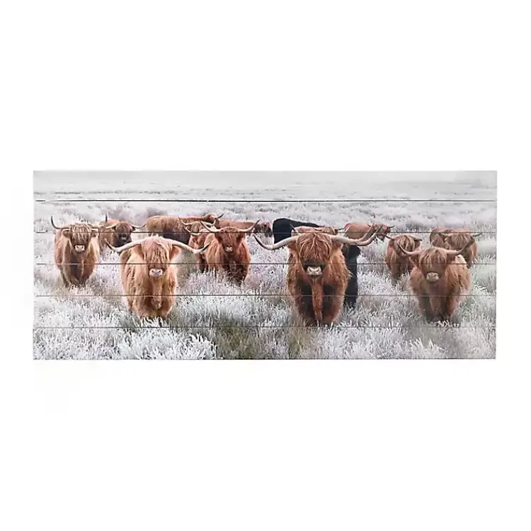 Kirklands Home Highland Herd Wood Art Print, 45x19 in. Discount