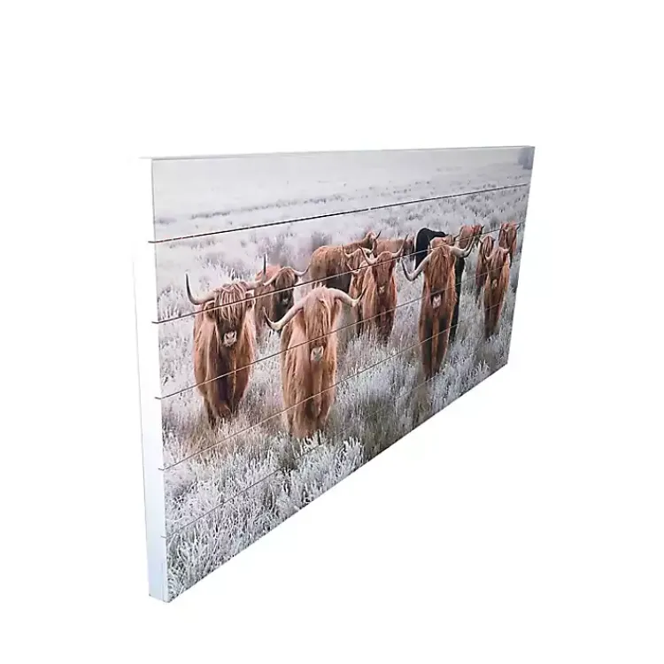 Kirklands Home Highland Herd Wood Art Print, 45x19 in. Discount