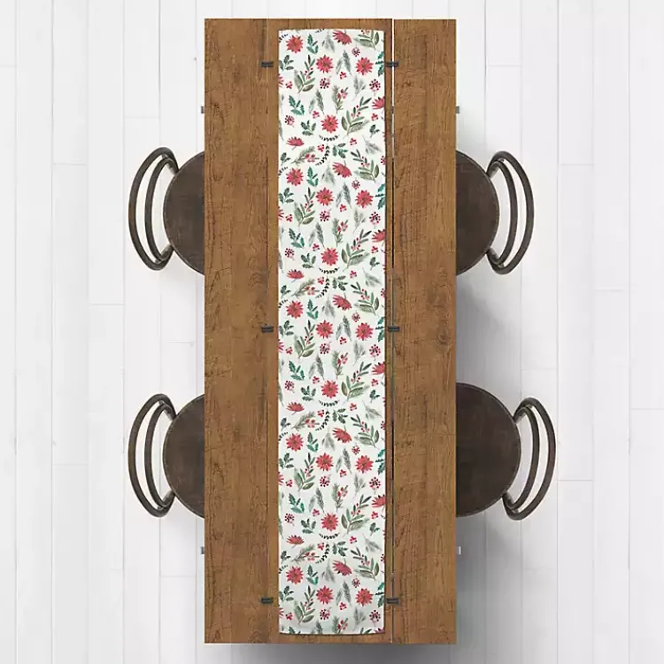 Christmas Dining & Entertaining>Kirklands Home Holiday Florals Table Runner, 90 in.