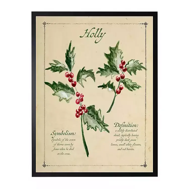 Christmas Art & Wall Decor>Kirklands Home Holiday Holly Framed Christmas Art Print