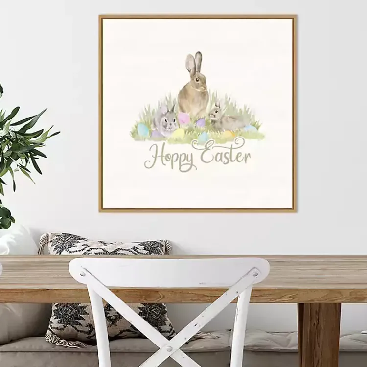 Easter Decorations>Kirklands Home Hoppy Easter Bunnies Framed Canvas Art Print