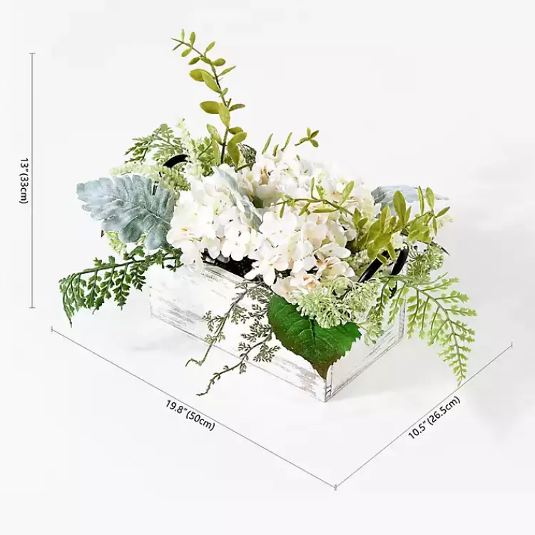 Arrangements & Greenery>Kirklands Home Hydrangea Arrangement in White Planter