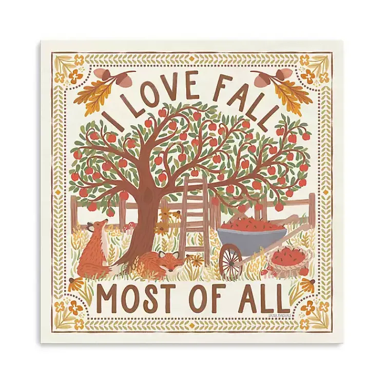 Fall>Kirklands Home I Love Fall Most of All Canvas Art Print Multi