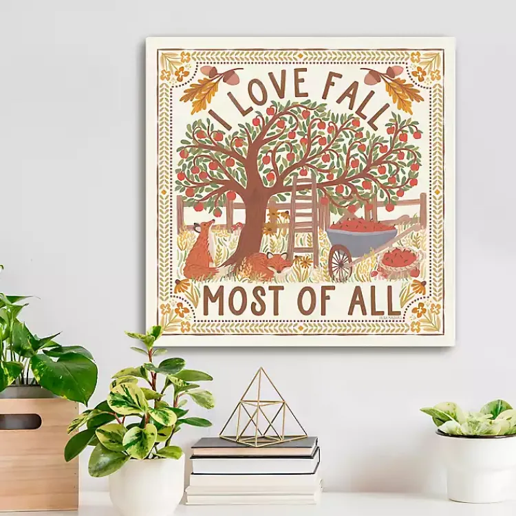 Fall>Kirklands Home I Love Fall Most of All Canvas Art Print Multi