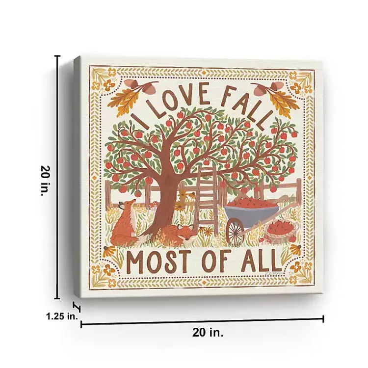 Fall>Kirklands Home I Love Fall Most of All Canvas Art Print Multi