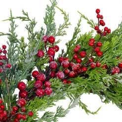 Christmas Wreaths>Kirklands Home Iced Red Berries and Cedar Wreath