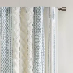 Kirklands Home Imani Chenille Stripe Curtain Panel, 84 in. Blue Sale