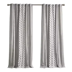 Kirklands Home Imani Chenille Stripe Curtain Panel, 84 in. Gray Sale