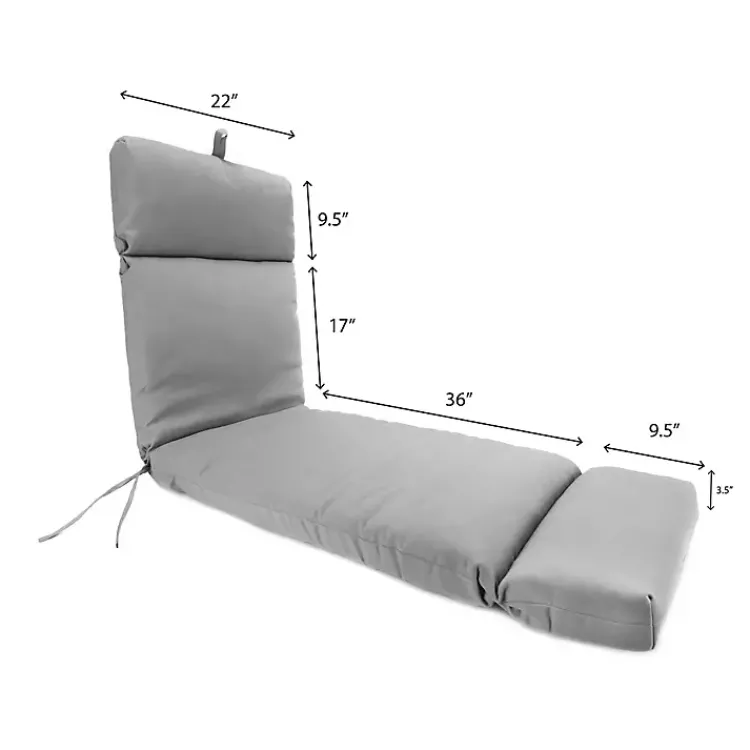 Kirklands Home Indigo Canvas French Edge Outdoor Chaise Cushion Blue Clearance