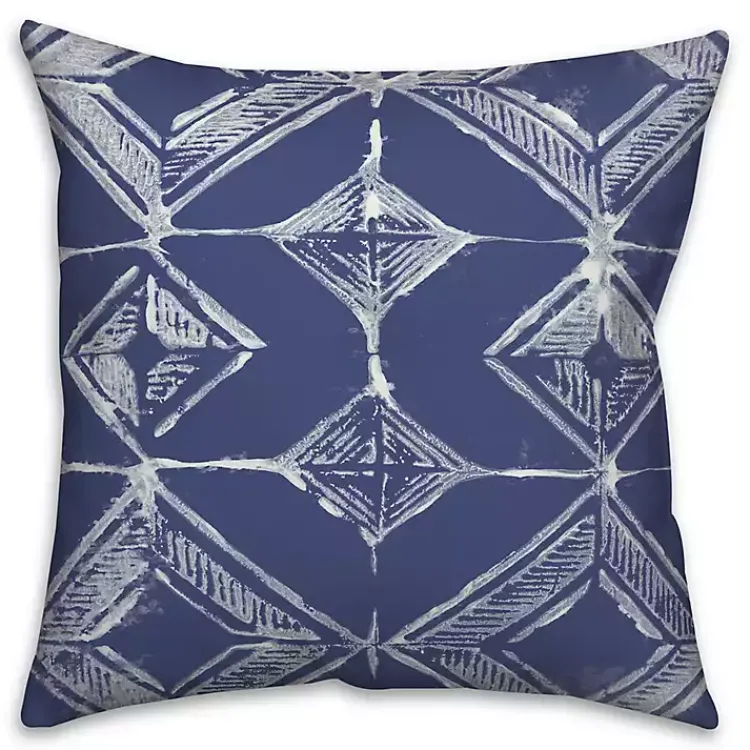 Kirklands Home Indigo Diamonds Outdoor Throw Pillow Blue Discount