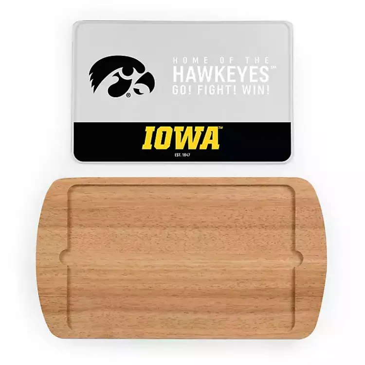 Kirklands Home Iowa Hawkeyes Wood and Glass Serving Board Hot