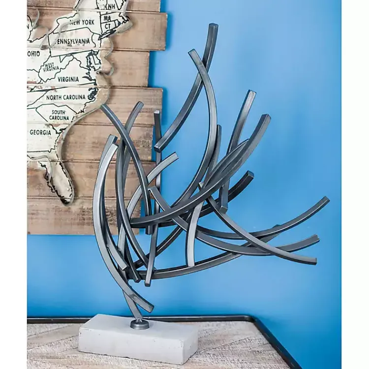 Statues & Figurines>Kirklands Home Iron Contemporary Branch Sculpture Gray