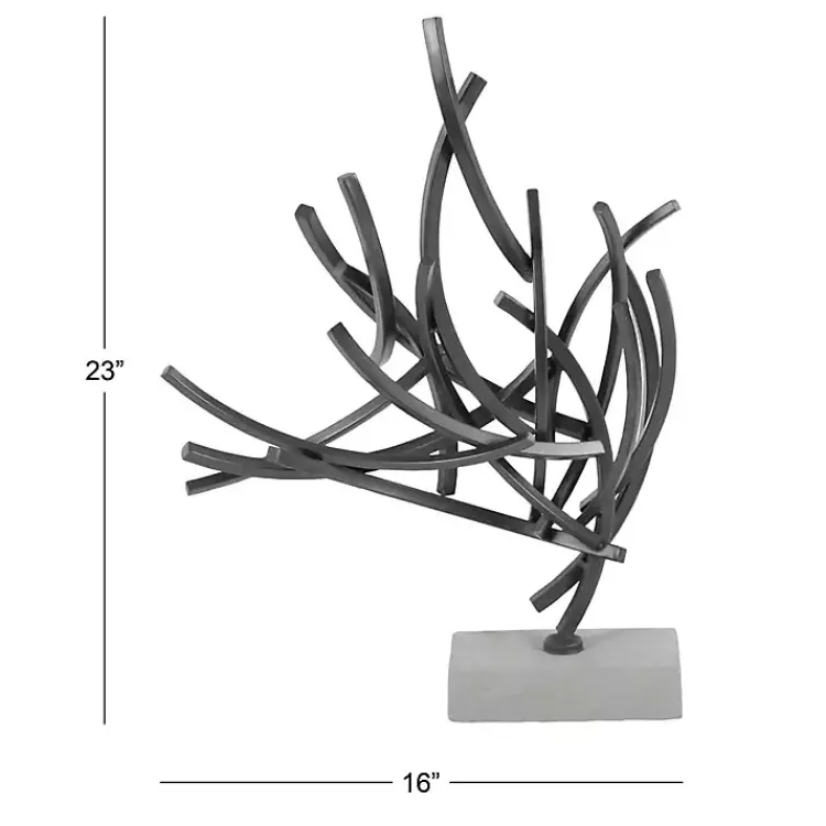 Statues & Figurines>Kirklands Home Iron Contemporary Branch Sculpture Gray