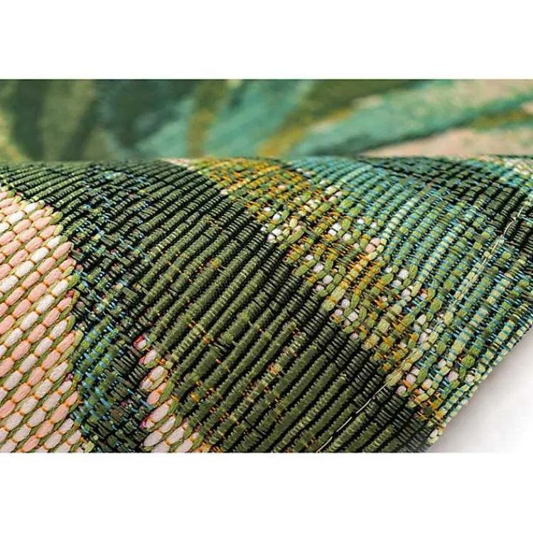 Kirklands Home Island Leaf Outdoor Rug, 4x7 Multi Clearance