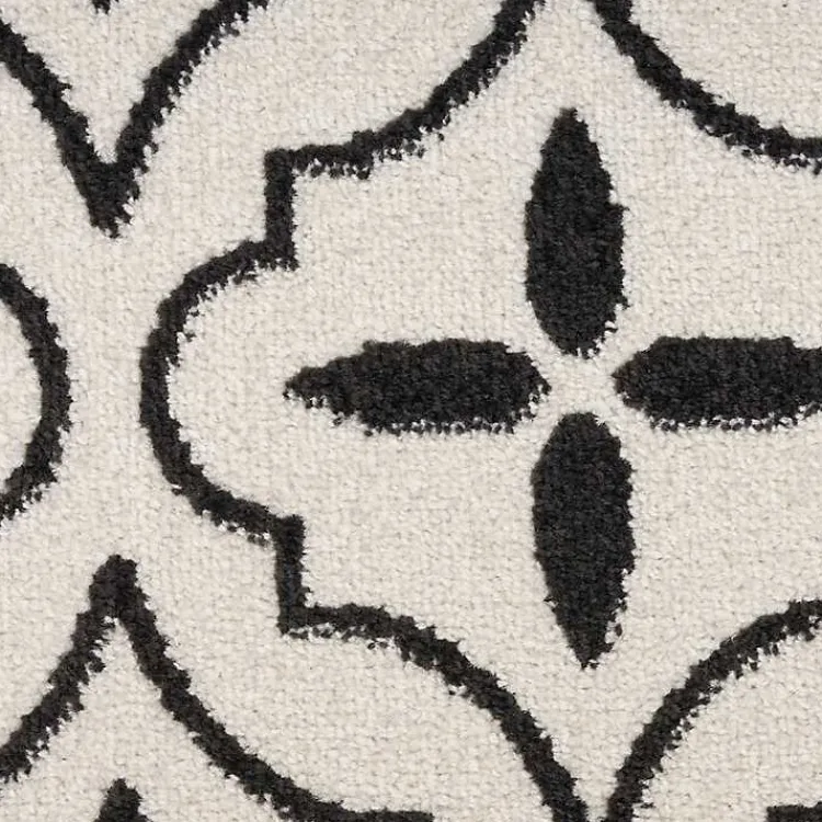 Kirklands Home Ivory & Black Quatrefoil Indoor/Outdoor Runner Sale