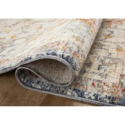 Kirklands Home Ivory and Blue Bergamo Area Rug, 7x10 Outlet