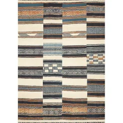 Kirklands Home Ivory and colored Tribal Outdoor Rug, 5x7 Multi Hot