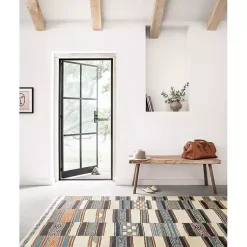 Kirklands Home Ivory and colored Tribal Outdoor Rug, 7x11 Multi New