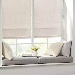 Kirklands Home Basketweave Cordless Roman Shade, 33 in. Ivory Clearance