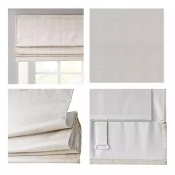 Kirklands Home Basketweave Cordless Roman Shade, 33 in. Ivory Clearance