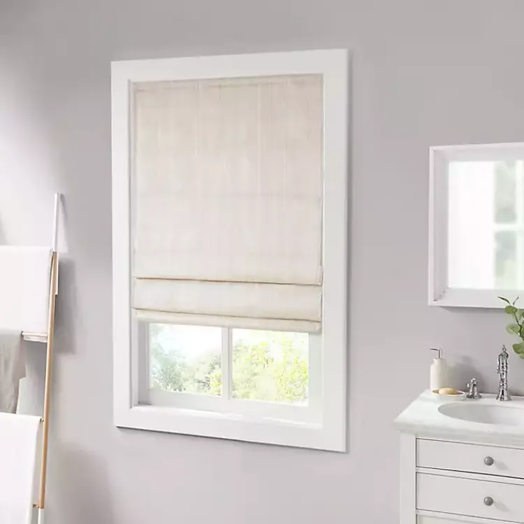 Kirklands Home Basketweave Cordless Roman Shade, 35 in. Ivory Hot