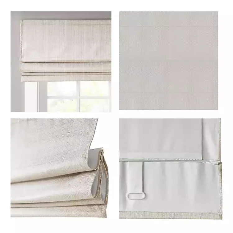 Kirklands Home Basketweave Cordless Roman Shade, 35 in. Ivory Hot