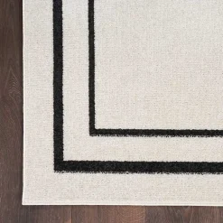 Kirklands Home Bordered Indoor/Outdoor Area Rug, 5x7 Ivory Outlet