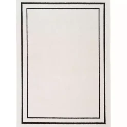 Kirklands Home Bordered Indoor/Outdoor Area Rug, 6x9 Ivory New