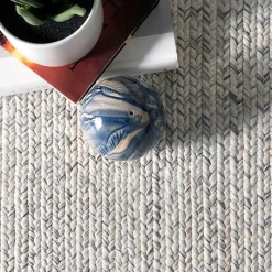Kirklands Home Ivory Braided Lefebvre Area Rug, 10x14 White New