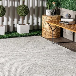 Kirklands Home Ivory Braided Lefebvre Area Rug, 10x14 White New