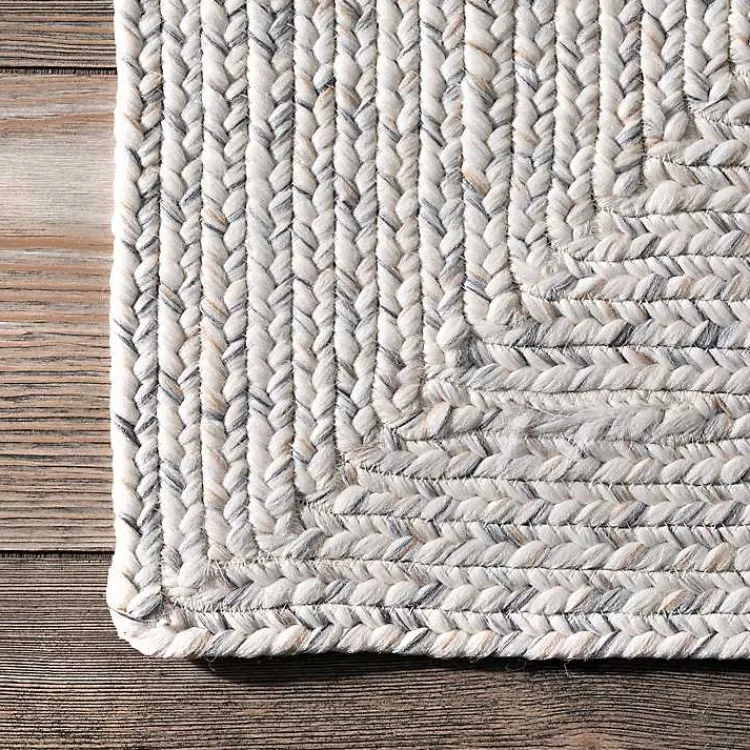Kirklands Home Ivory Braided Lefebvre Area Rug, 10x14 White New