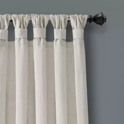 Kirklands Home Burlap Knotted Curtain Panel Set, 120 in. Ivory Sale