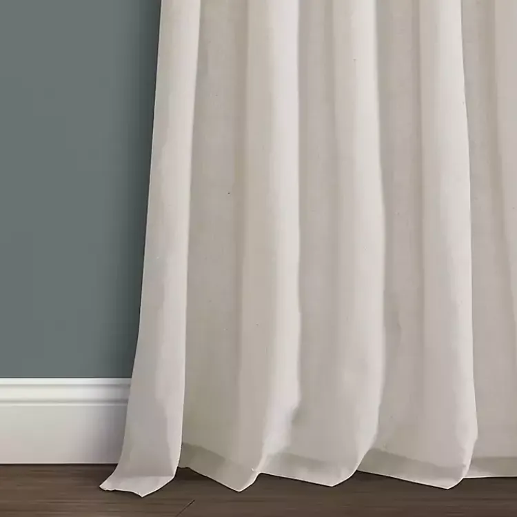 Kirklands Home Burlap Knotted Curtain Panel Set, 120 in. Ivory Sale