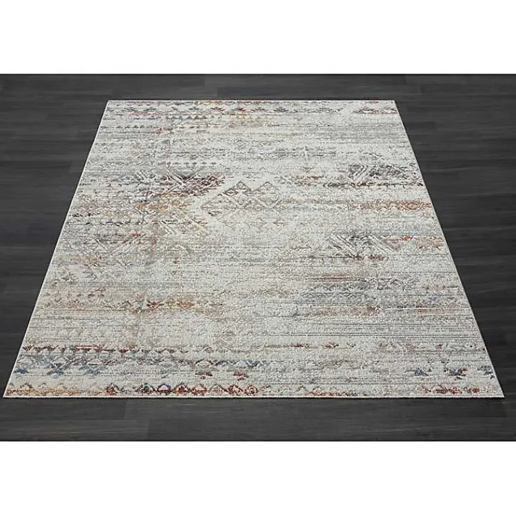 Kirklands Home Distressed Medallion Washable Area Rug, 7x9 Ivory Clearance