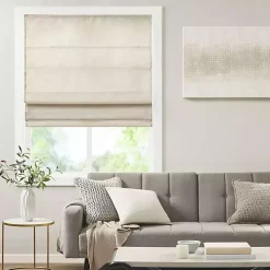 Kirklands Home Faux Silk Room Darkening Roman Shade, 27 in. Ivory Sale