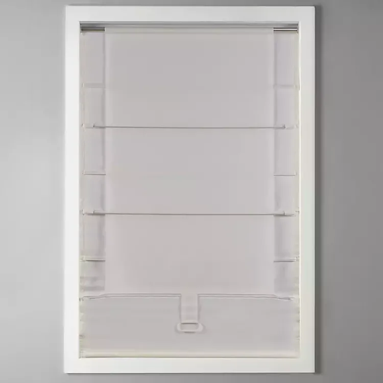 Kirklands Home Faux Silk Room Darkening Roman Shade, 33 in. Ivory New