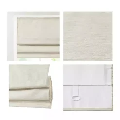 Kirklands Home Faux Silk Room Darkening Roman Shade, 33 in. Ivory New