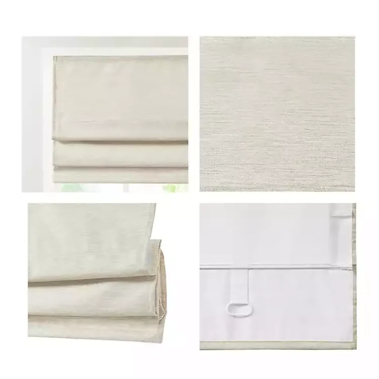 Kirklands Home Faux Silk Room Darkening Roman Shade, 33 in. Ivory New