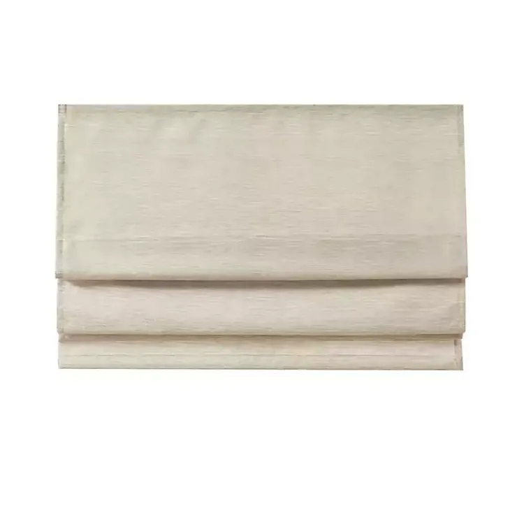 Kirklands Home Faux Silk Room Darkening Roman Shade, 35 in. Ivory Discount