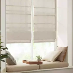 Kirklands Home Faux Silk Room Darkening Roman Shade, 35 in. Ivory Discount