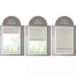 Kirklands Home Faux Silk Room Darkening Roman Shade, 35 in. Ivory Discount