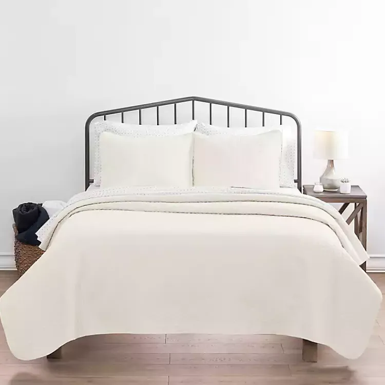 Kirklands Home Herringbone Quilted 3-pc. Queen Coverlet Set Ivory Best