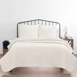 Kirklands Home Herringbone Quilted 2-pc. Twin Coverlet Set Ivory New