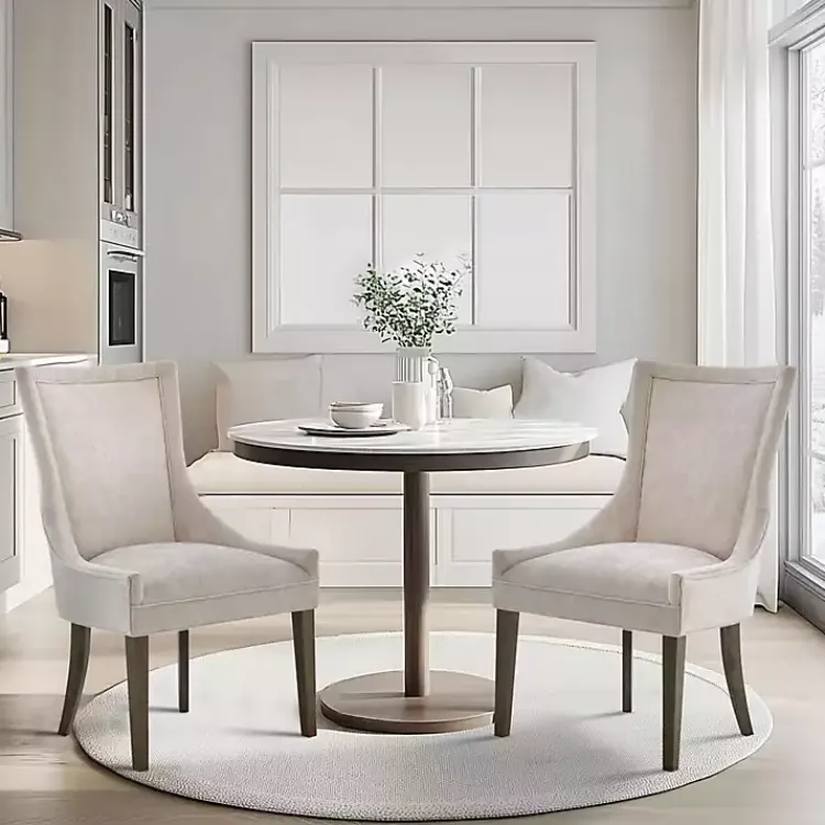 Kirklands Home Madison Park Ultra Dining Chairs, Set of 2 Ivory Clearance