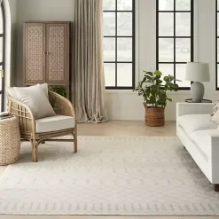 Kirklands Home Moroccan Washable Area Rug, 7x10 Ivory Outlet