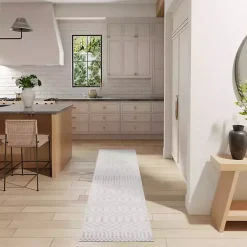 Kirklands Home Moroccan Washable Runner, 2x8 Ivory New