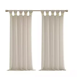 Kirklands Home Rosette Tab Top Curtain Panel, 84 in. Ivory Best