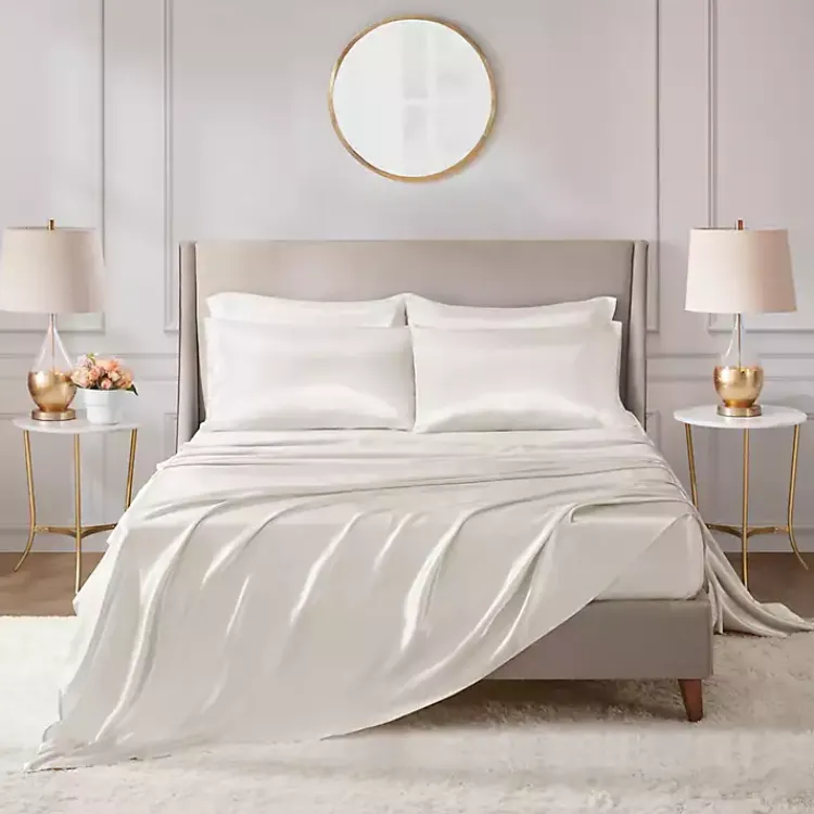 Kirklands Home Satin 6-pc. California King Sheet Set Ivory Hot