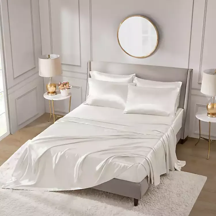 Kirklands Home Satin 6-pc. California King Sheet Set Ivory Hot