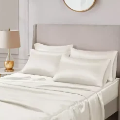 Kirklands Home Satin 6-pc. Queen Sheet Set Ivory Outlet